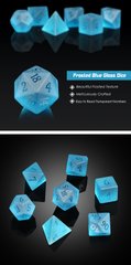 Набір кубиків Glass Dice Set (7) Frosted Aquamarine Zircon зображення 1