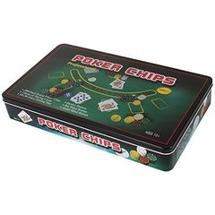 Покерный Набор На 300 Фишек С Номиналом + Сукно (Жестяная Коробка) фото 1