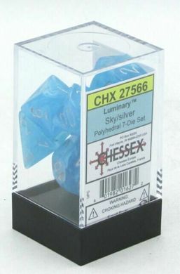 Набір кубиків Chessex Luminary™ Sky/silver зображення 2