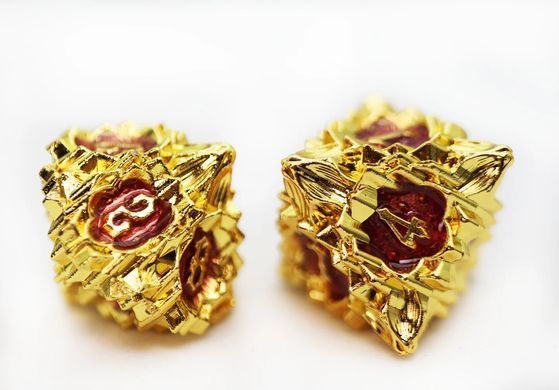 Набор кубиков Metal RPG Dice Set Floral Starburst Carmine Canna (7) фото 2