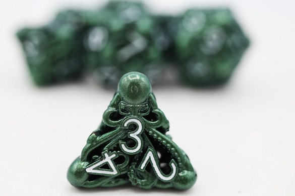 Набір кубиків Green Mind Eater Hollow RPG Metal Dice Set зображення 3