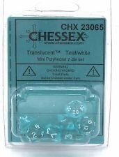 Набір кубиків Chessex Mini Teal/white зображення 2