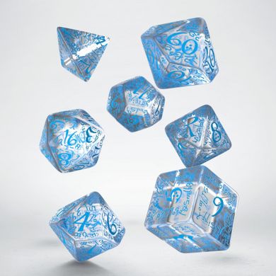 Набор кубиков Q Workshop Elvish Translucent & blue Dice Set фото 2