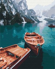 Картина за номерами: Човни на альпійському озері зображення 1