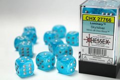 Набір кубиків Chessex Luminary Sky/silver 16mm d6 Dice Block зображення 1