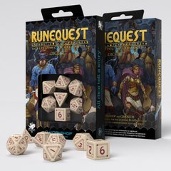 Набор кубиков Q Workshop RuneQuest Beige & burgundy Dice Set фото 1
