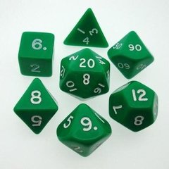 Набор кубиков Chessex Opaque Green w/white фото 1