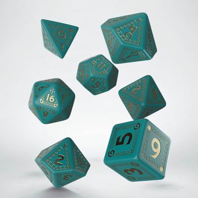 Набор кубиков Q Workshop RuneQuest Turquoise & gold Dice Set фото 2