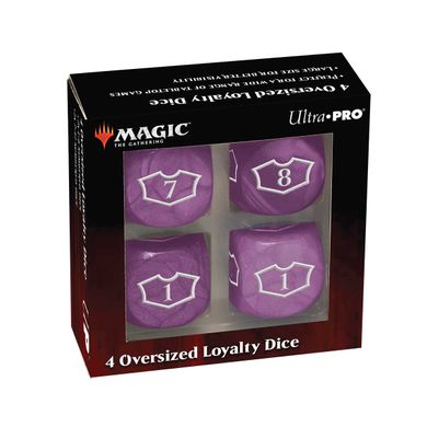 Набор кубов Ultra Pro Deluxe 22MM Swamp Loyalty Dice Set with 7-12 for Magic: The Gathering (4шт) фото 1