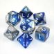 Набір кубиків Chessex Gemini™ Blue-Steel w/white