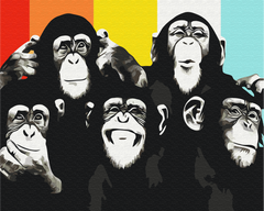 Картина по номерам: Портрет шимпанзе фото 1