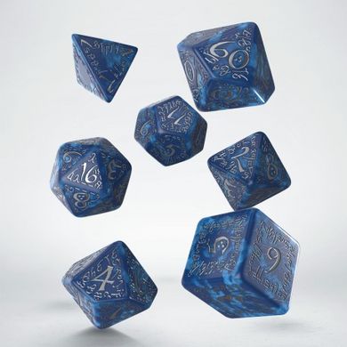 Набор кубиков Q Workshop Elvish Cobalt & Silver фото 2
