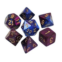 Набір кубиків Chessex Gemini Blue-Purple w/gold зображення 1