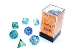 Набір кубиків Chessex Nebula Oceanic/gold Luminary 7-Dice Set зображення 1