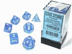 Набір кубиків Chessex Borealis Polyhedral Sky Blue/white 7-Die Set зображення 1