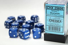 Набір кубиків Chessex Dice Sets Blue/White Frosted 16mm d6 (12) зображення 1