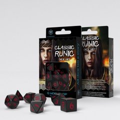 Настольная игра Набор кубиков Q Workshop Classic Runic Black & red Dice Set 1