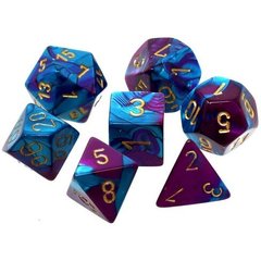 Набор кубиков Chessex Gemini Purple-Teal w/gold фото 1