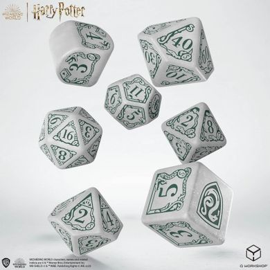 Набор кубиков Q Workshop Harry Potter. Slytherin Modern Dice Set - White фото 2