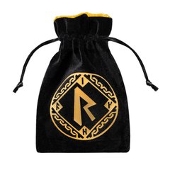 Мешочек для кубов Q Workshop Runic Black & golden Velour Dice Bag фото 1