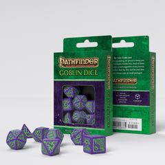 Набор кубиков Q Workshop Pathfinder Goblin Purple & green Dice Set фото 1