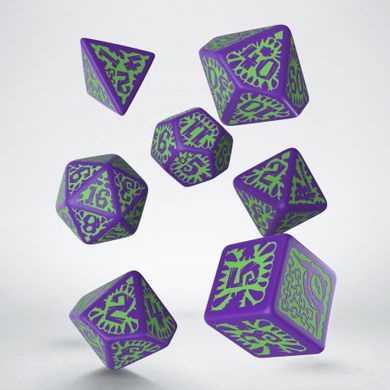 Набір кубиків Q Workshop Pathfinder Goblin Purple & green Dice Set зображення 2