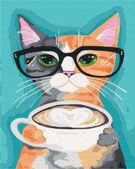 Картина по номерам: Кот и кофе фото 1
