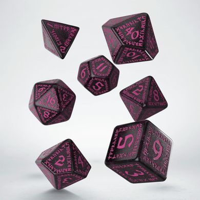 Набор кубиков Runic Shimmering black with magenta Dice Set фото 2