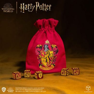 Кубики D6 + Мішочок Q Workshop Harry Potter. Gryffindor Dice & Pouch зображення 2