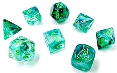Набор кубиков Chessex Lab Dice 6 Borealis Polyhedral Kelp/light green Luminary 7- Die Set фото 1
