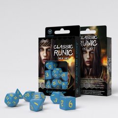 Настольная игра Набор кубиков Q Workshop Classic Runic Blue & yellow Dice Set 1
