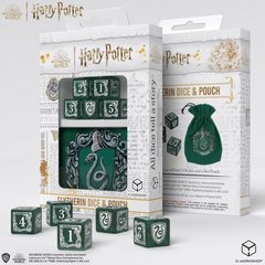 Кубики D6 + Мішочок Q Workshop Harry Potter. Slytherin Dice & Pouch зображення 1