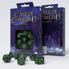 Набір кубиків Q Workshop Call of Cthulhu 7th Edition Black & green Dice Set зображення 1
