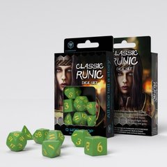 Настольная игра Набор кубиков Q Workshop Classic Runic Green & yellow Dice Set 1