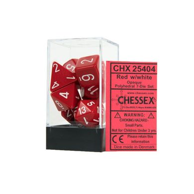 Набір кубиків Chessex Opaque Red/White зображення 2
