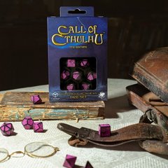Набор кубиков Q Workshop Call of Cthulhu 7th Edition Black & magenta Dice Set фото 1