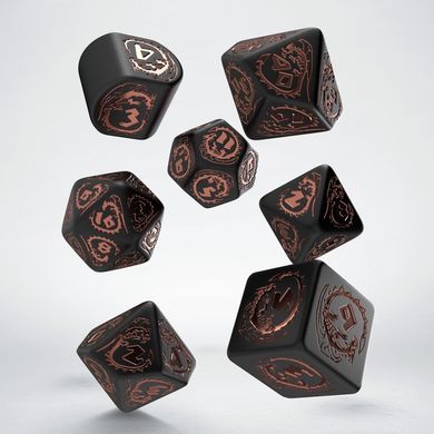 Набір кубиків: Q Workshop - Dragons Modern Dice Set Black & copper зображення 2
