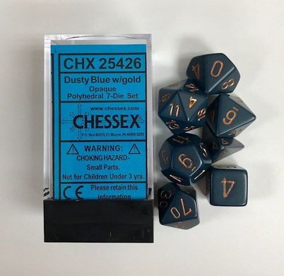 Набор кубиков Chessex Opaque Dusty blue/Copper фото 2