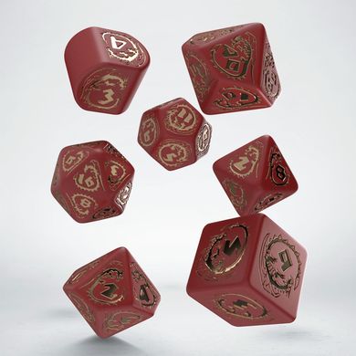 Набор кубиков Q Workshop - Dragons Modern Dice Set Red & gold фото 2