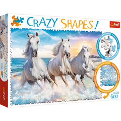 Пазл Crazy Shapes Трійка білих коней 600 ел. зображення 1