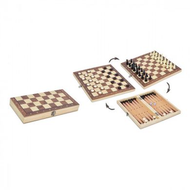 Набір 3 в 1. Шахи, шашки, нарди Magnetspel (Дерев'яні фігурки) зображення 2