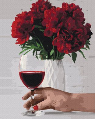 Картина за номерами: Піонове вино зображення 1