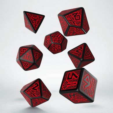 Набір кубиків Q Workshop Dwarven Black & red Dice Set зображення 2