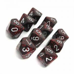 Набор кубиков Chessex Speckled Polyhedral Ten d10 Sets Silver Volcano™ фото 2