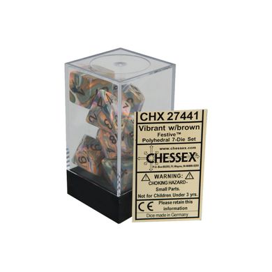 Набор кубиков Chessex Festive™ Vibrant™ w/brown фото 2