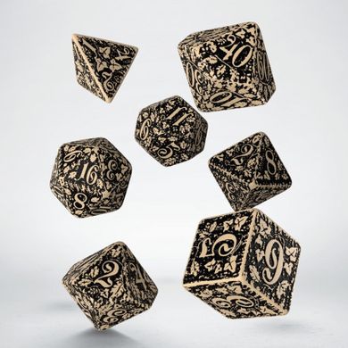 Набор кубиков Q Workshop Forest 3D Beige & black Dice Set фото 2