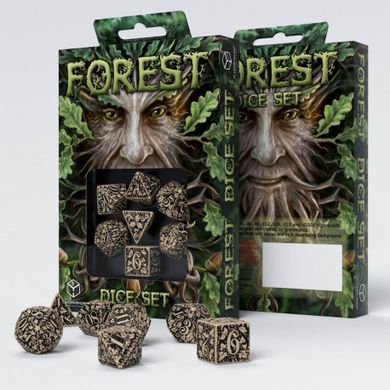 Набор кубиков Q Workshop Forest 3D Beige & black Dice Set фото 1