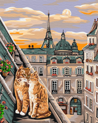 Картина по номерам: Кошачья нежность в Париже фото 1