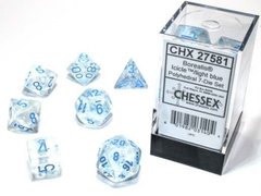 Набоір кубиків Chessex Borealis® Polyhedral Icicle™/light blue Luminary 7-Die Set зображення 1