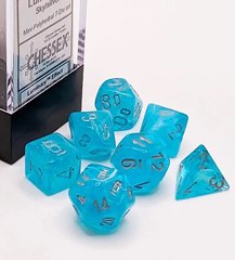 Набор кубиков Chessex Luminary Mini-Polyhedral Sky/silver 7-Die set фото 1